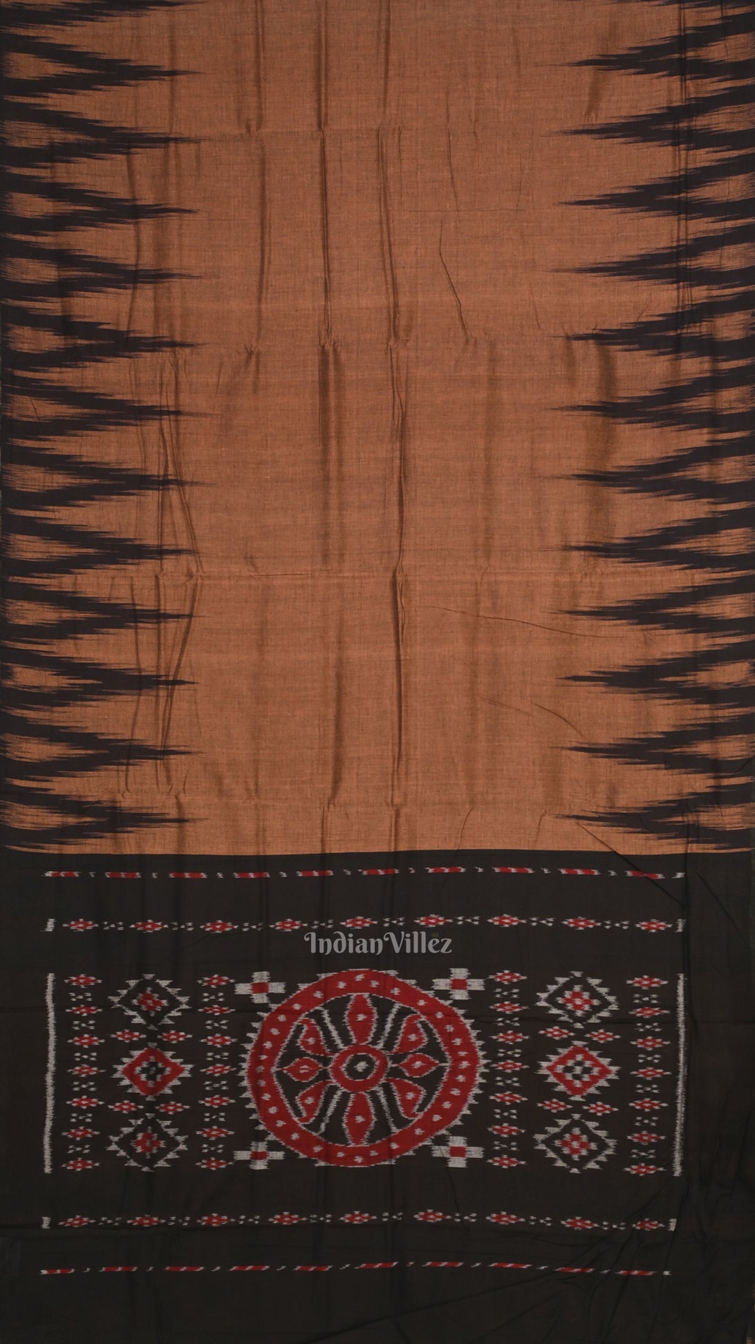 Brown Black Kargil Kumbha  Manibandha Cotton Saree