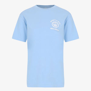 SPORTY & RICH | EMBLEM T-SHIRT { SKY BLUE/WHITE
