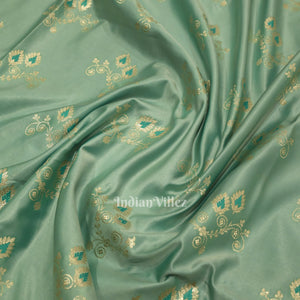 Pastel Green Soft Pure Mashru Satin Silk Banarasi Saree