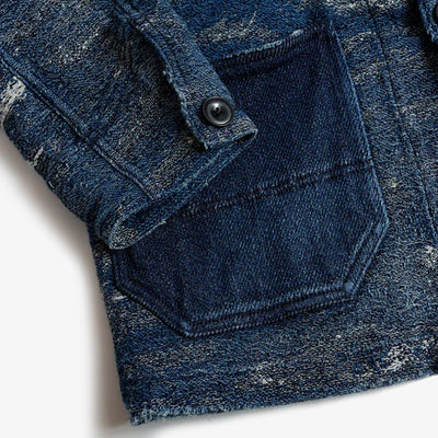 FDMTL | JACQUARD DENIM COVERALL 5YR WASH { INDIGO