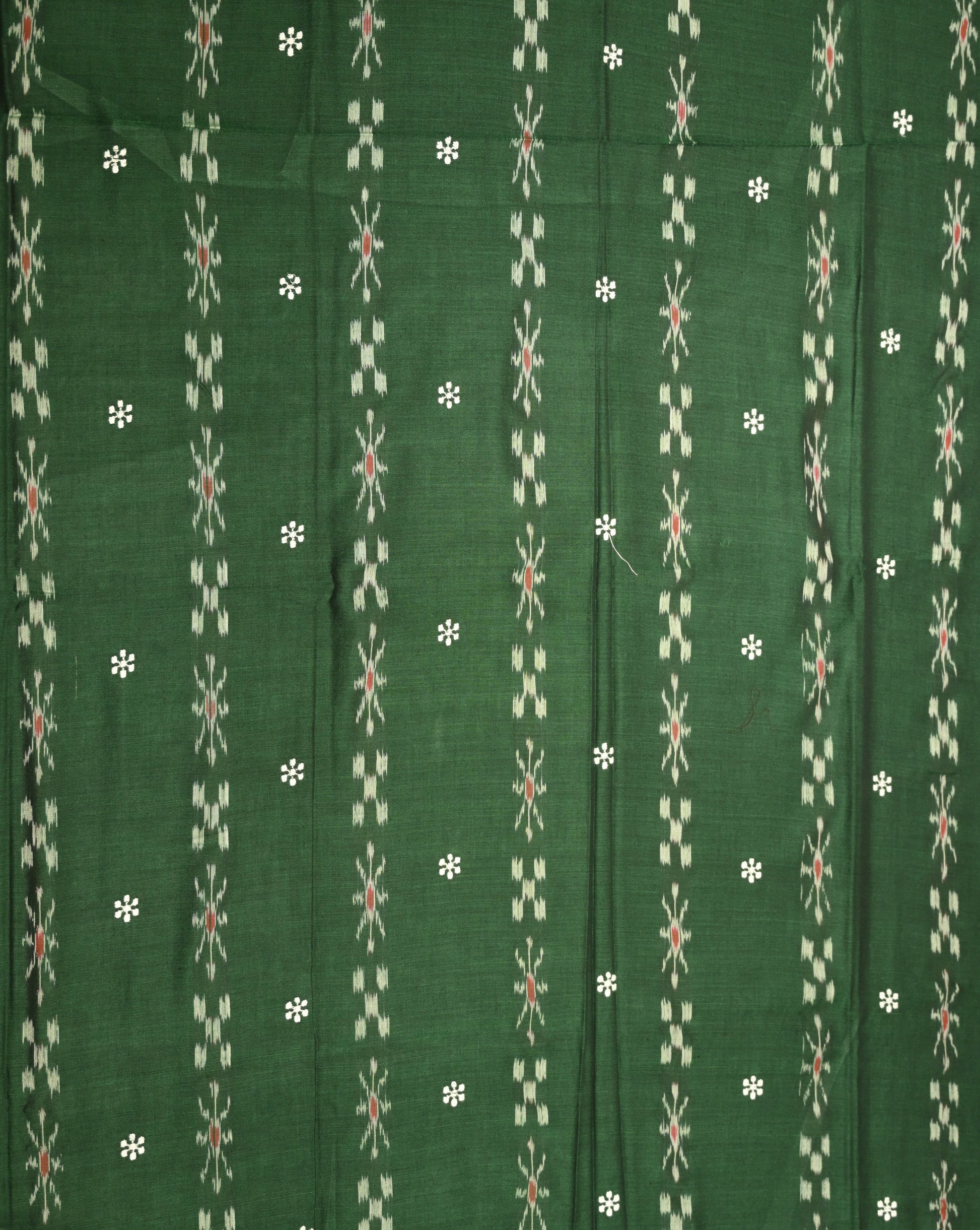 Green Red Flower Buti Odisha Ikat Sambalpuri Dress Set & Dupatta