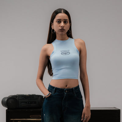 SUPERKICKS | CROP TOP { LIGHT BLUE