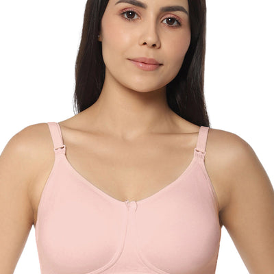 Maternity Non-padded Non-wired Cotton Bra - Blush Pink