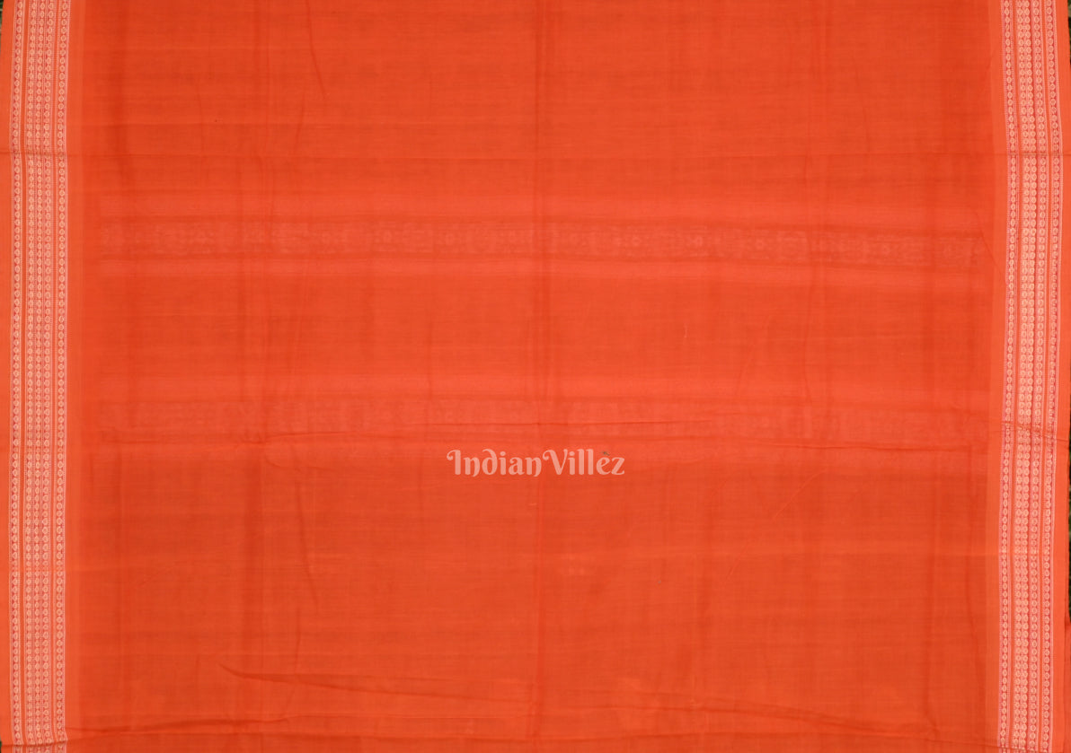 Black  Orange Odisha Handloom Doll Theme Bomkai Cotton Saree