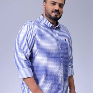 Men's Plus Size Striped Casual Shirt