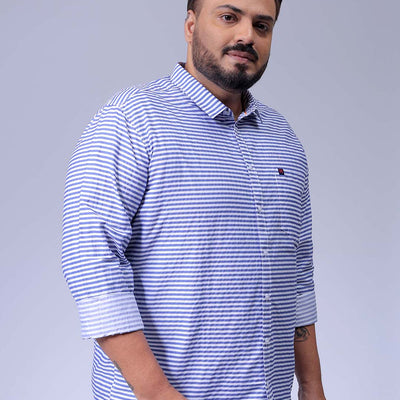 Men's Plus Size Striped Casual Shirt