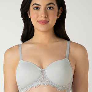 Lace Elegance Padded Non-Wired Bra - Micro Chip