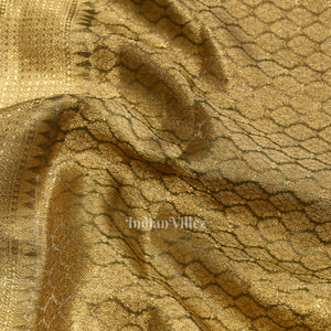 Green Golden Border Zari Woven Banarasi Tissue Silk Saree