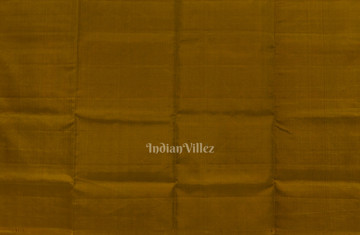 Golden Brown Pure Kanjivaram Soft Silk Saree