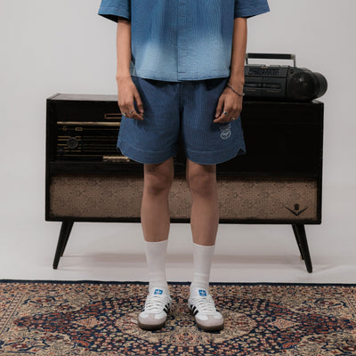SUPERKICKS | PINSTRIPE SHORTS { BLUE