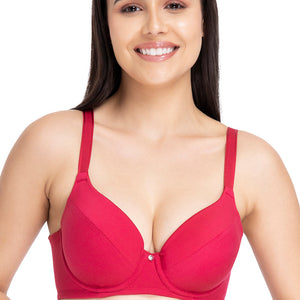 Smooth Definition Padded Wired Full Coverage T-Shirt Bra - Persian Red