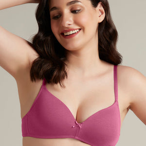 Smooth Style Padded Non-Wired Cotton Bra - Malaga