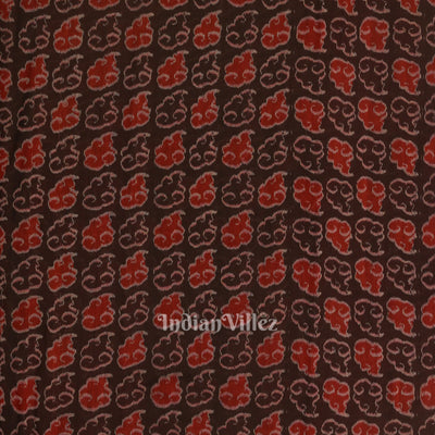 Chocolate Brown  Sambalpuri Odisha Ikat Cotton Fabric