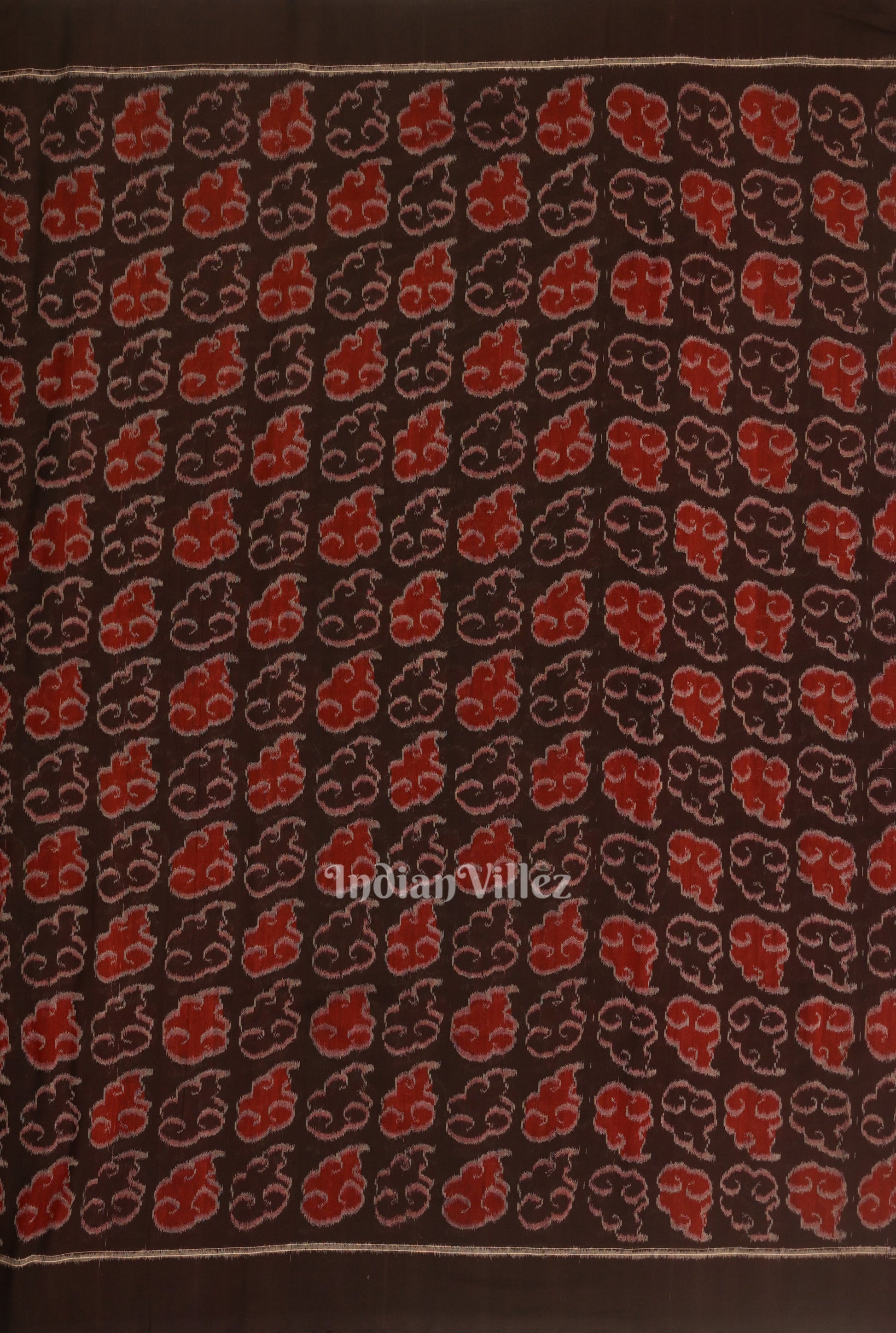 Chocolate Brown  Sambalpuri Odisha Ikat Cotton Fabric