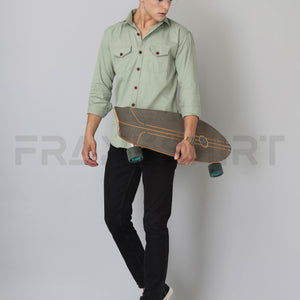 Frankshirt Double Pocket Pista Solid Tailored Fit Cotton Casual Shirt for Man