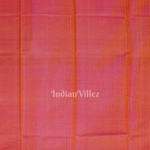 Olive Green Peach Handwoven South Soft Silk Saree