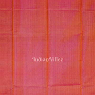 Olive Green Peach Handwoven South Soft Silk Saree