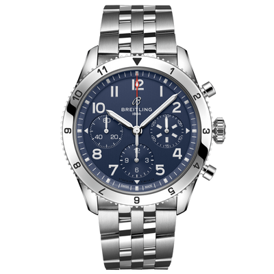 Breitling Classic Avi Chronograph Blue Dial Men 42mm