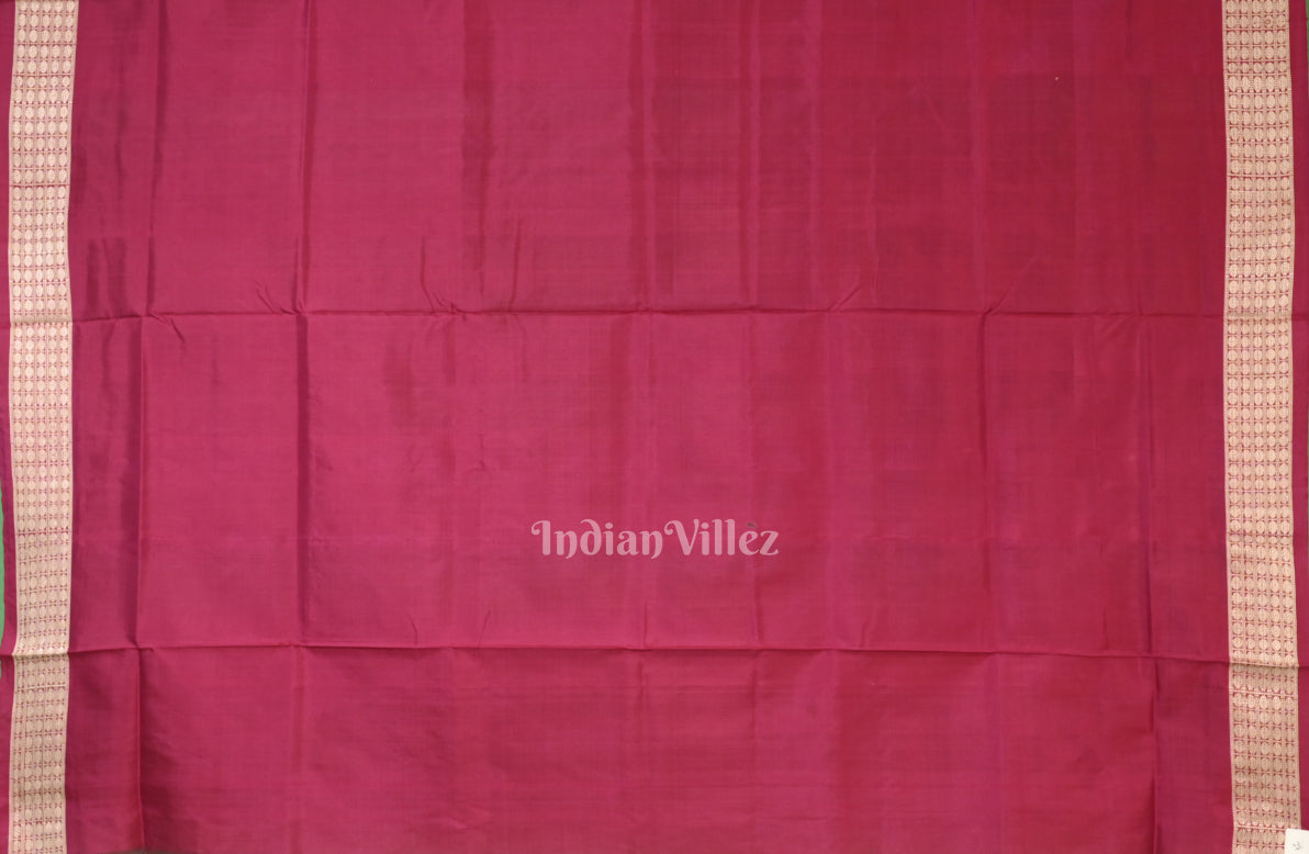 Black Rani Pink Pasapali Theme Sambalpuri Silk Saree