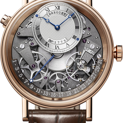 Breguet Tradition Silver & Grey Dial Brown 40 MM Watch for Men