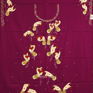 Magenta Mudra Theme Pattachitra Kurti Dress Material