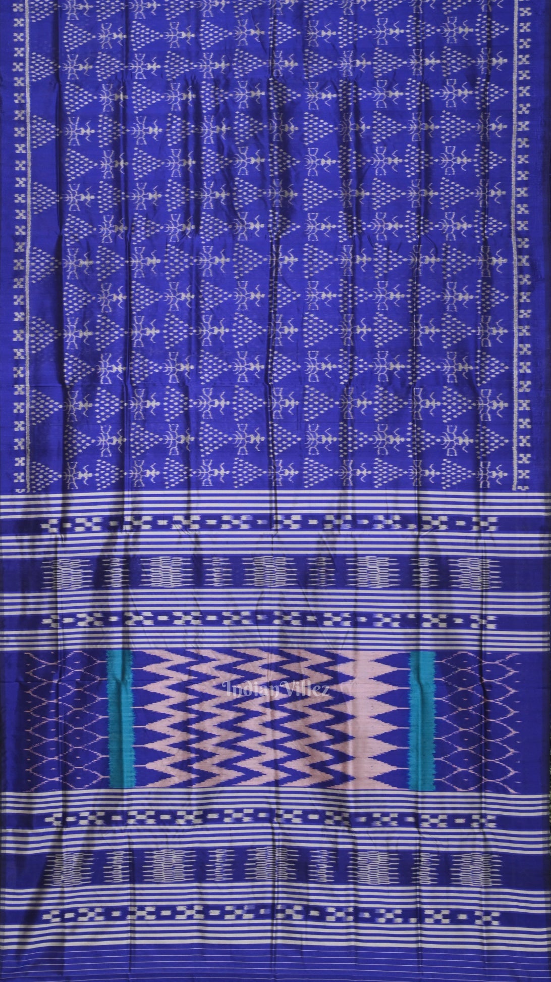 Blue Tribal Contemporary Designer Silk Saree