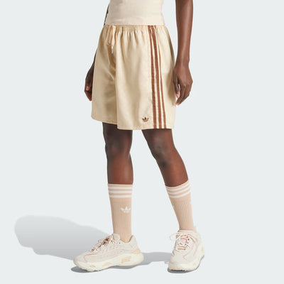 Adidas Originals | FASHION MONOGRAM SATIN SHORTS  { CRYSTAL SAND
