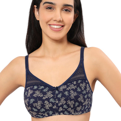 Lace Concealer Non-padded Non-wired Bra - Twigs Print