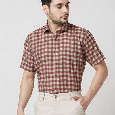 Half Sleeve Checks Shirt