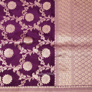 Purple Meenakari Banarasi Katan Silk Saree