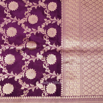 Purple Meenakari Banarasi Katan Silk Saree