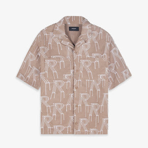 REPRESENT | EMBROIDERED INITIAL OVERSHIRT { WASHED TAUPE