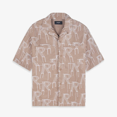 REPRESENT | EMBROIDERED INITIAL OVERSHIRT { WASHED TAUPE