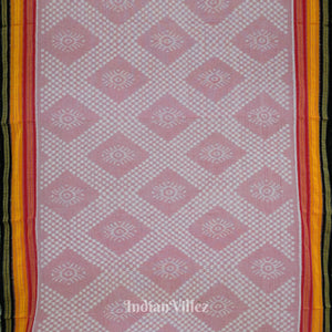 Light Pink Odisha Ikat Sambalpuri Pure Cotton Saree
