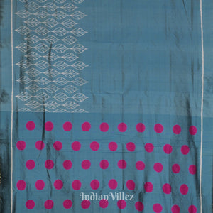 Pastel Teal Odisha Ikat Designer Contemporary Silk Saree