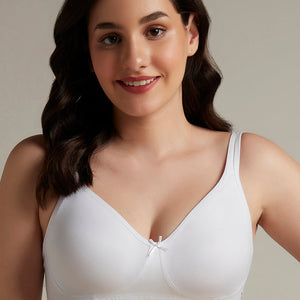 Chic Comfort Non-Padded and Non-Wired Cotton Bra - White