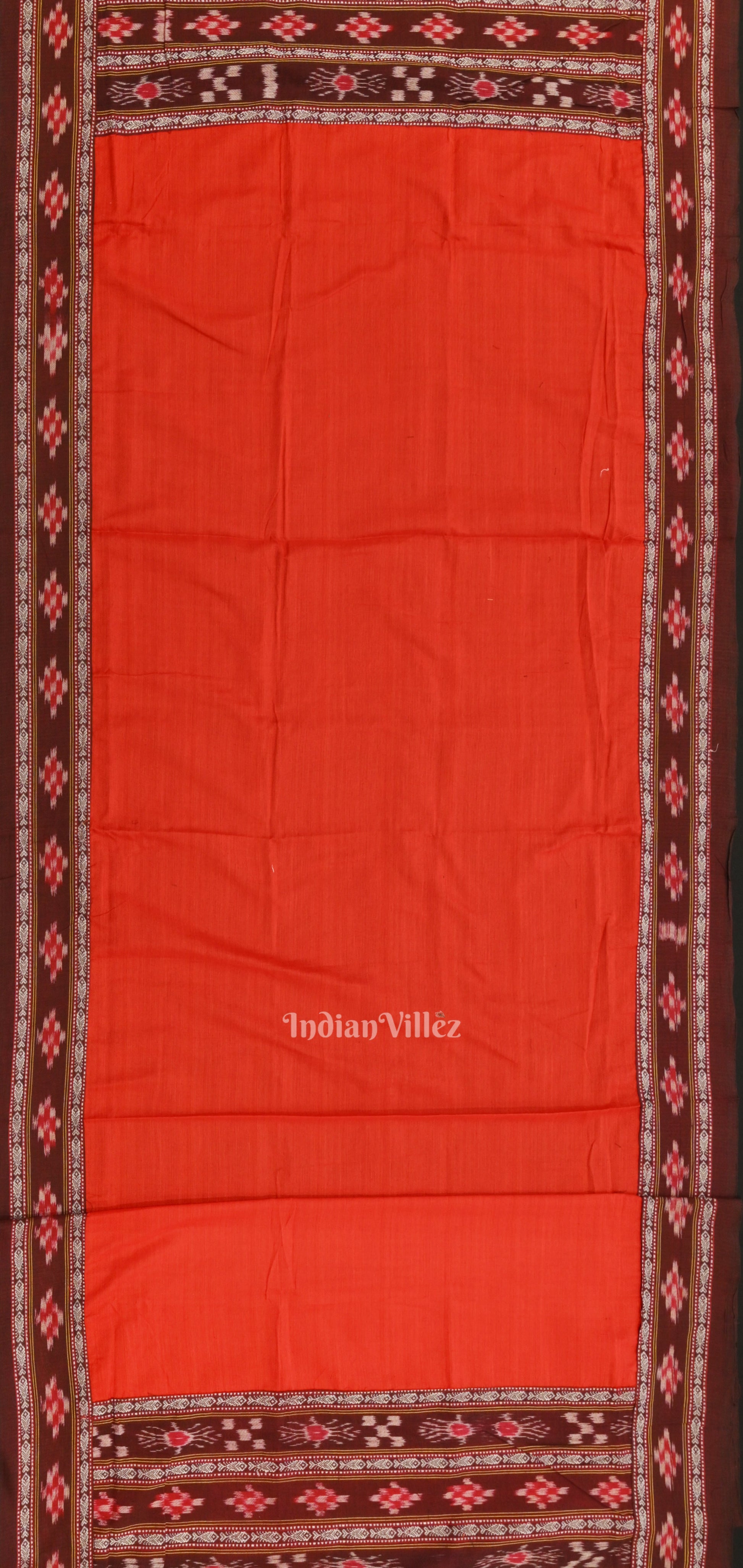 Maroon Maniabandha Sambalpuri Cotton Dress set & Dupatta