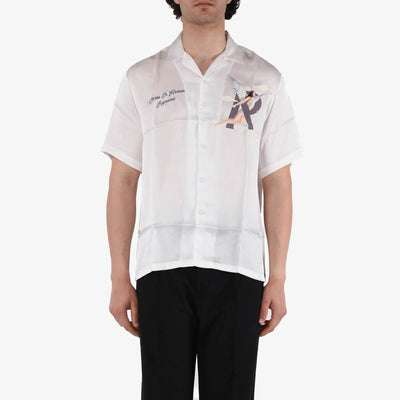 Represent | STORMS IN HEAVEN SATIN SHIRT  { FLAT WHITE