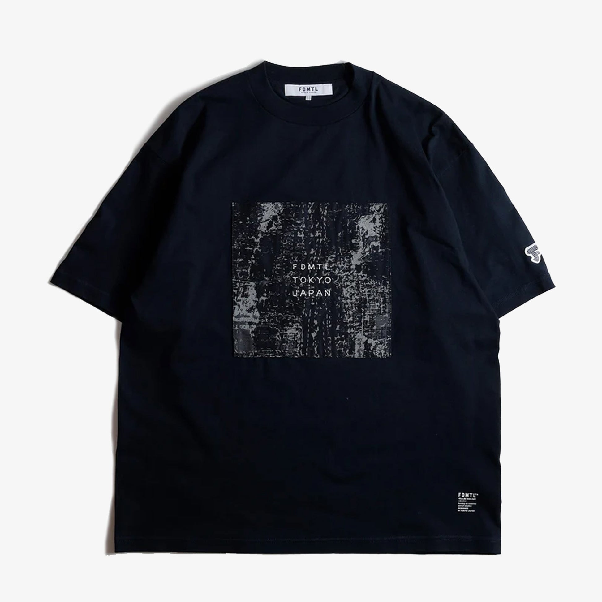 FDMTL | SQUARE JACQUARD TEE { NAVY