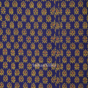 Blue Floral Theme Sambalpuri Ikat Cotton Fabric