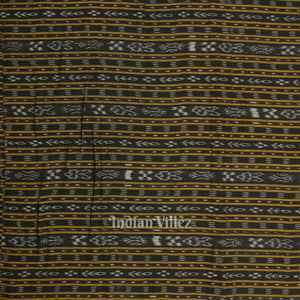 Black Sambalpuri Odisha Ikat Cotton Fabric