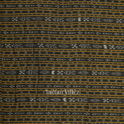 Black Sambalpuri Odisha Ikat Cotton Fabric