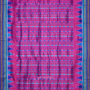Purple Blue Odisha Ikat Khandua Silk Saree