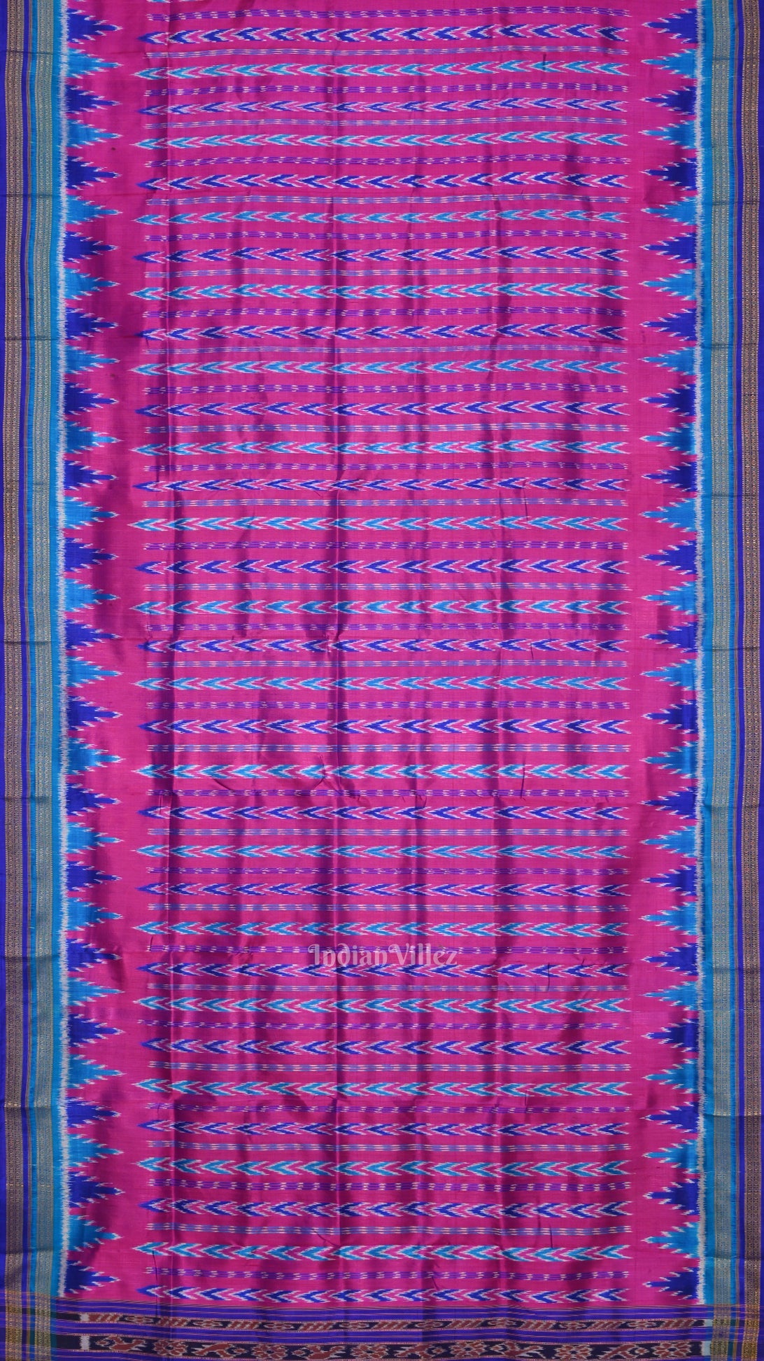 Purple Blue Odisha Ikat Khandua Silk Saree