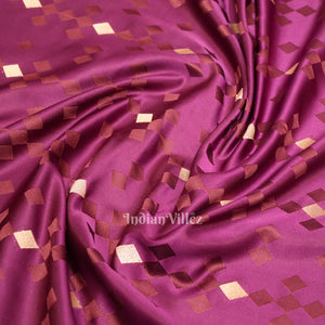 Deep Purple Soft Pure Mashru Satin Silk Banarasi Saree