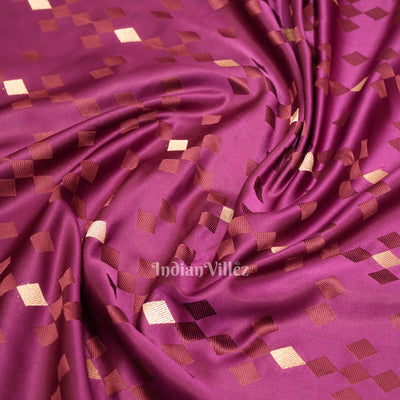 Deep Purple Soft Pure Mashru Satin Silk Banarasi Saree
