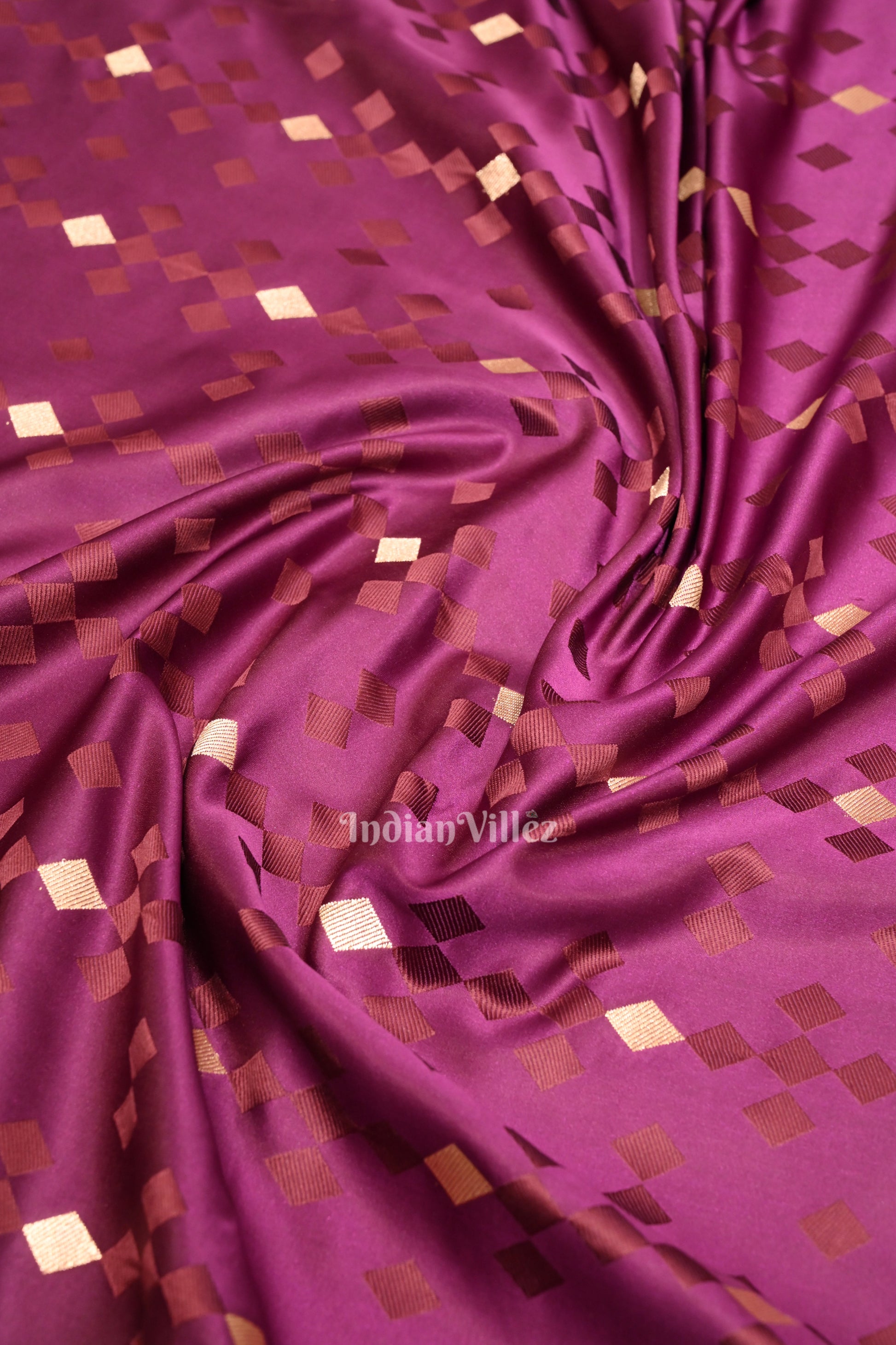 Deep Purple Soft Pure Mashru Satin Silk Banarasi Saree