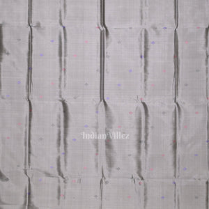 Gray Body Pasapali Double Pallu Berhampuri Silk Saree