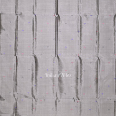 Gray Body Pasapali Double Pallu Berhampuri Silk Saree