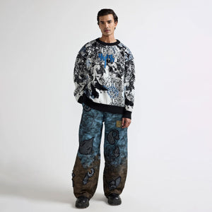 F A R A K | EK SAFAR KNITTED SWEATSHIRT { WHITE
